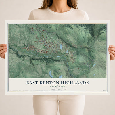 Map of East Renton Highlands, Washington, 18 x 24 inch unframed archival matte print