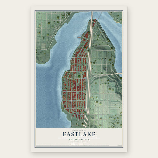 Eastlake, Washington map print, the full design