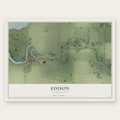 Edison, Washington map print, the full design