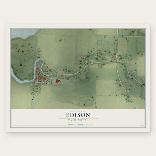 Edison, Washington map print, the full design
