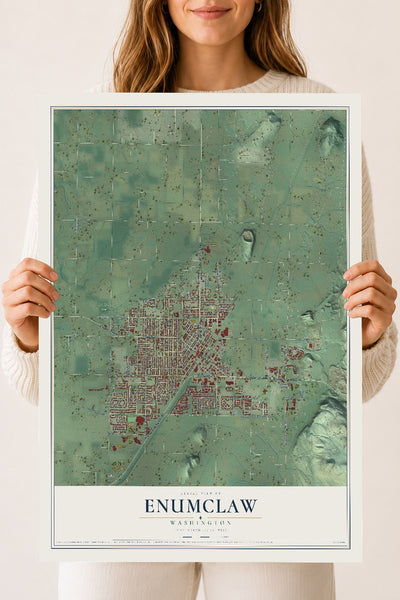Map of Enumclaw, Washington, 18 x 24 inch unframed archival matte print