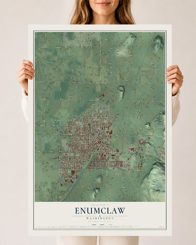 Map of Enumclaw, Washington, 24 x 36 inch unframed archival matte print