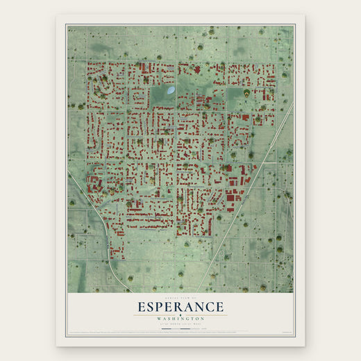 Esperance, Washington map print, the full design