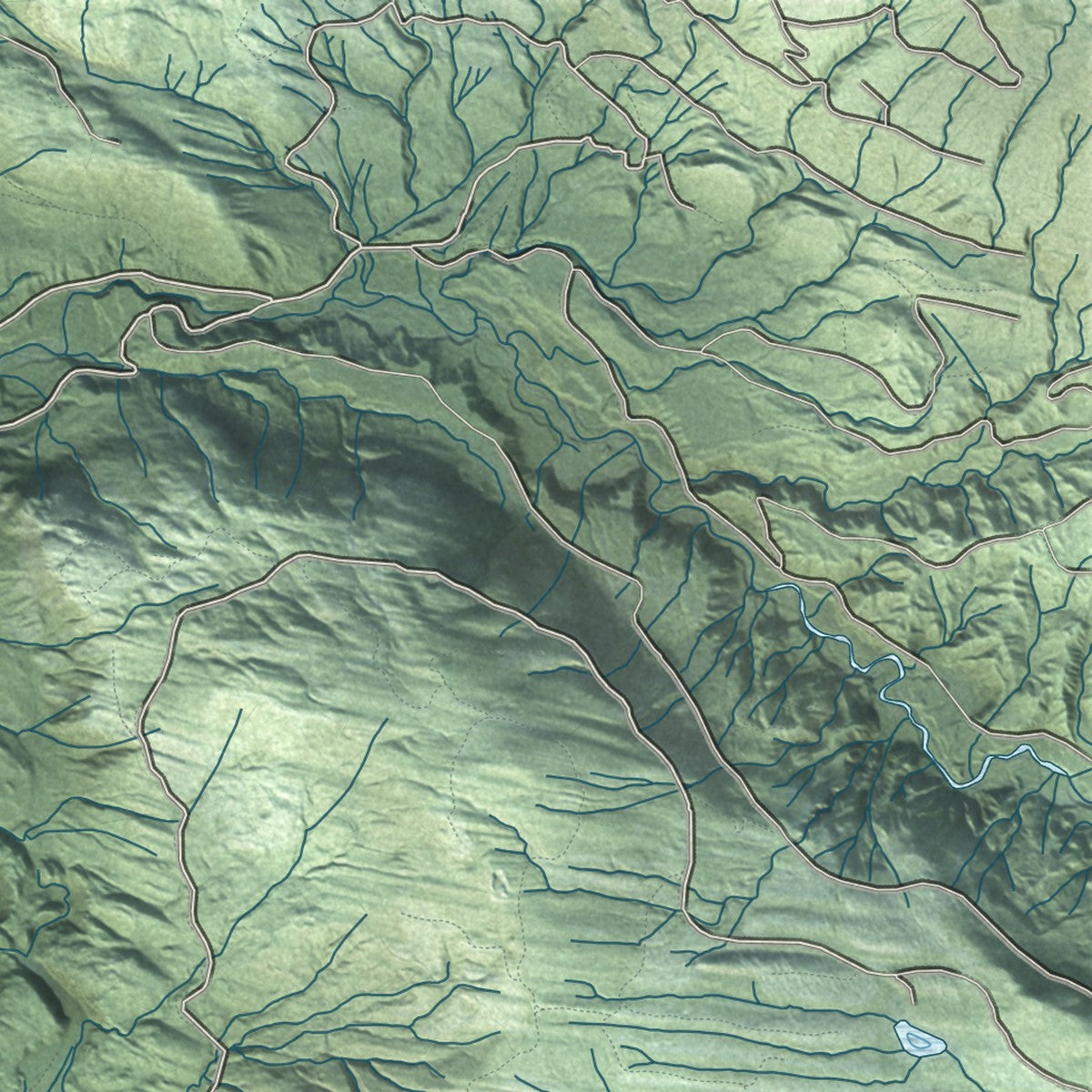 Second close-up of the map of Everett, Washington print showing more streets and buildings