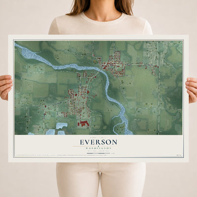 Map of Everson, Washington, 18 x 24 inch unframed archival matte print