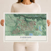 Map of Fairwood, Washington, 12 x 18 inch unframed archival matte print