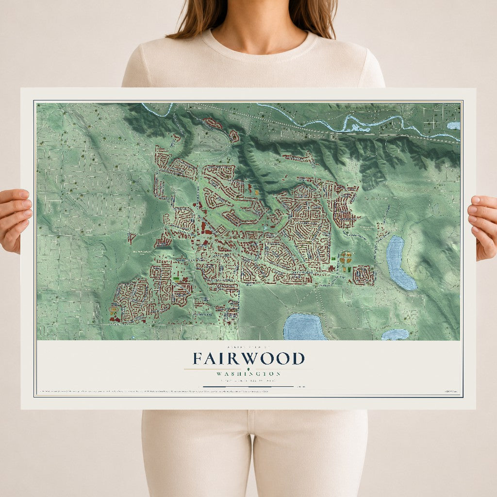 Map of Fairwood, Washington, 18 x 24 inch unframed archival matte print