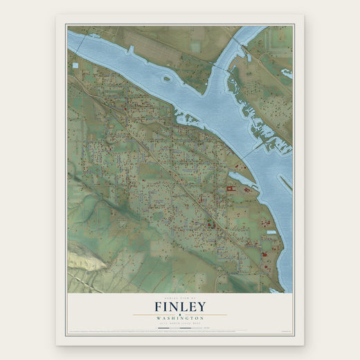 Finley, Washington map print, the full design