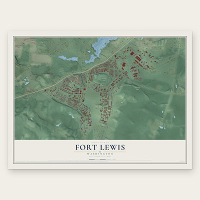 Fort Lewis, Washington map print, the full design