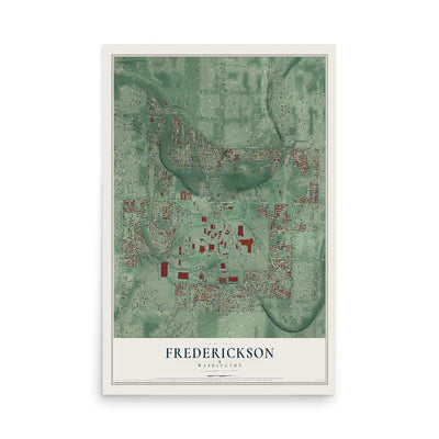 Map of Frederickson, Washington, 12 x 18 inch unframed archival matte print