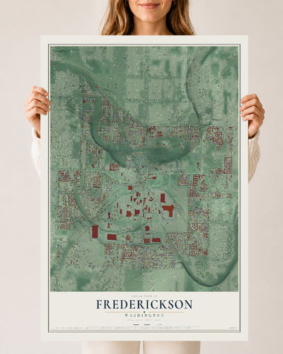 Map of Frederickson, Washington, 24 x 36 inch unframed archival matte print