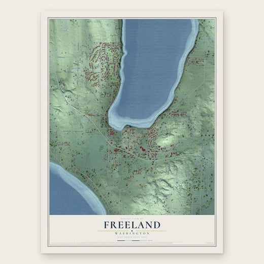 Freeland, Washington map print, the full design