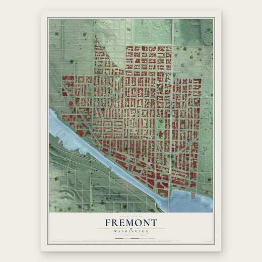 Fremont, Washington map print, the full design
