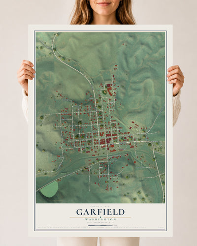 Map of Garfield, Washington, 24 x 36 inch unframed archival matte print
