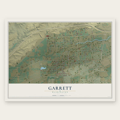 Garrett, Washington map print, the full design
