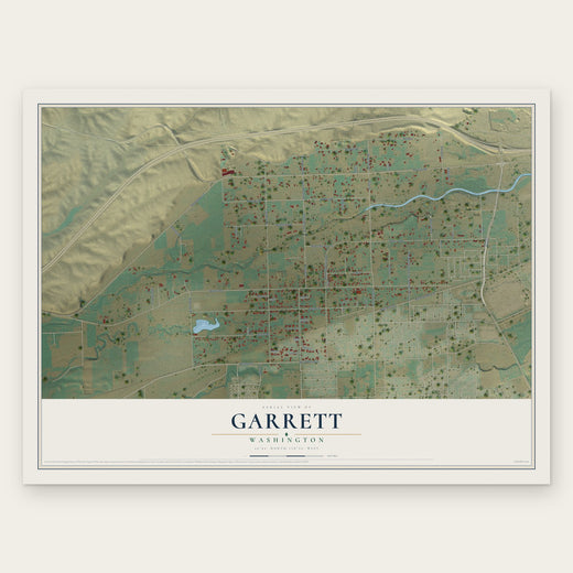 Garrett, Washington map print, the full design