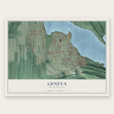 Geneva, Washington map print, the full design