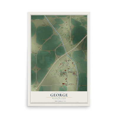 Map of George, Washington, 12 x 18 inch unframed archival matte print