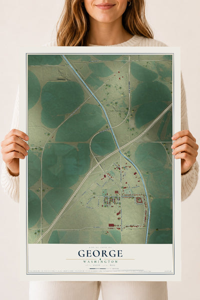 Map of George, Washington, 18 x 24 inch unframed archival matte print