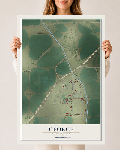 Map of George, Washington, 24 x 36 inch unframed archival matte print