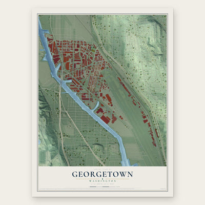 Georgetown, Washington map print, the full design