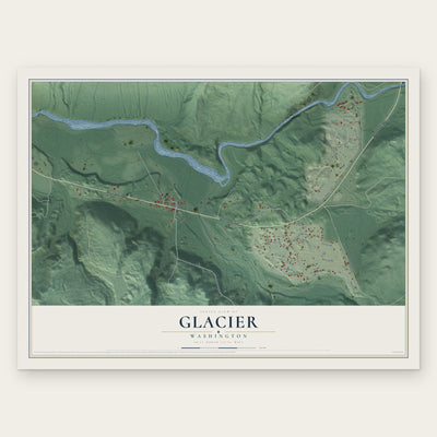 Glacier, Washington map print, the full design