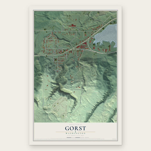 Gorst, Washington map print, the full design