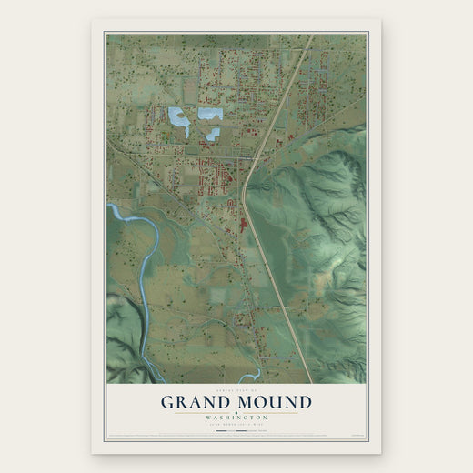 Grand Mound, Washington map print, the full design