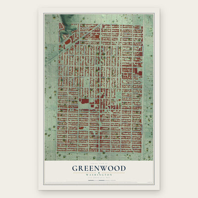 Greenwood, Washington map print, the full design