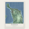 Hansville, Washington map print, the full design