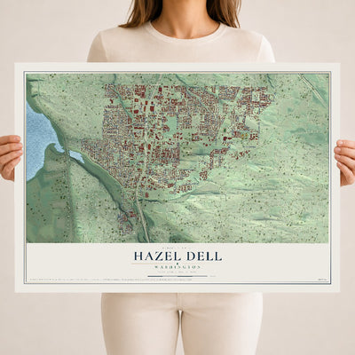 Map of Hazel Dell, Washington, 18 x 24 inch unframed archival matte print