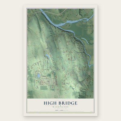 High Bridge, Washington map print, the full design