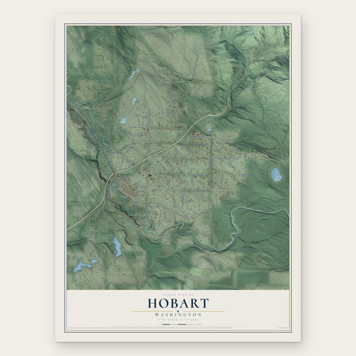 Hobart, Washington map print, the full design