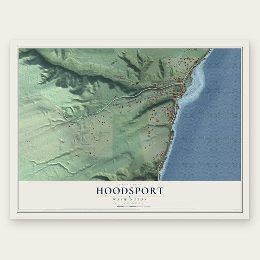 Hoodsport, Washington map print, the full design