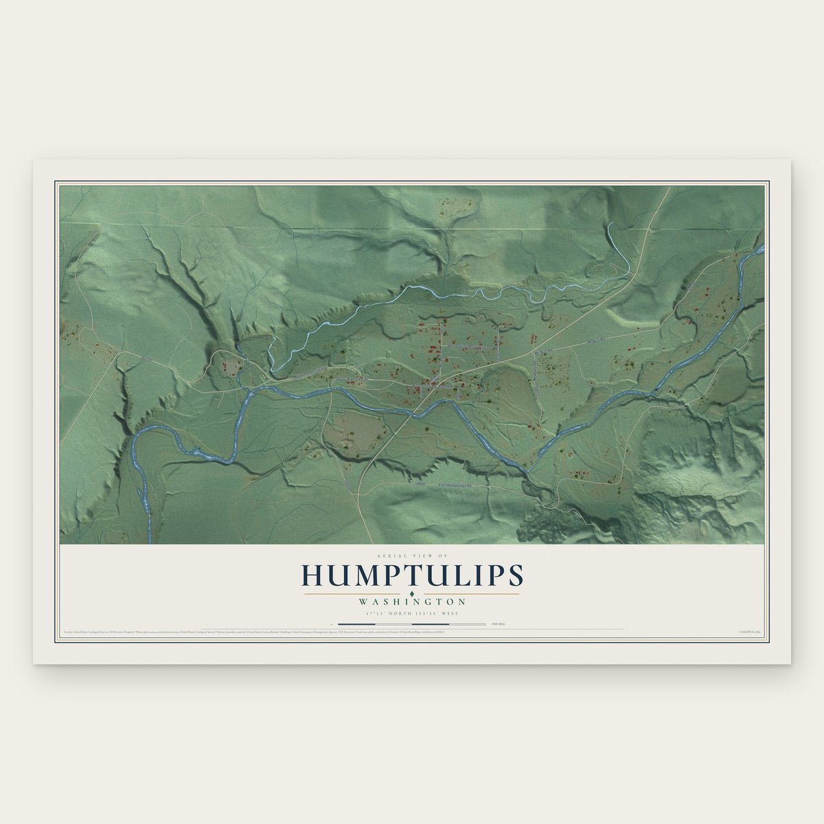 Humptulips, Washington map print, the full design