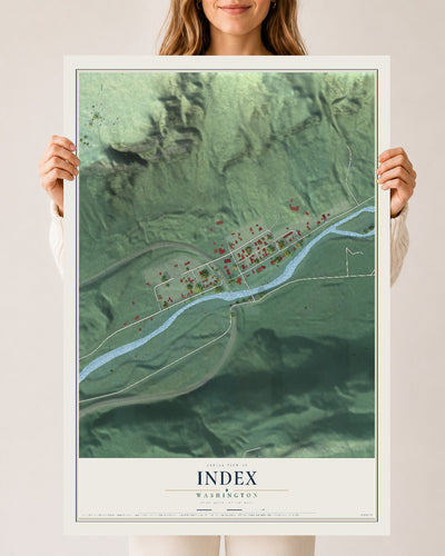 Map of Index, Washington, 24 x 36 inch unframed archival matte print