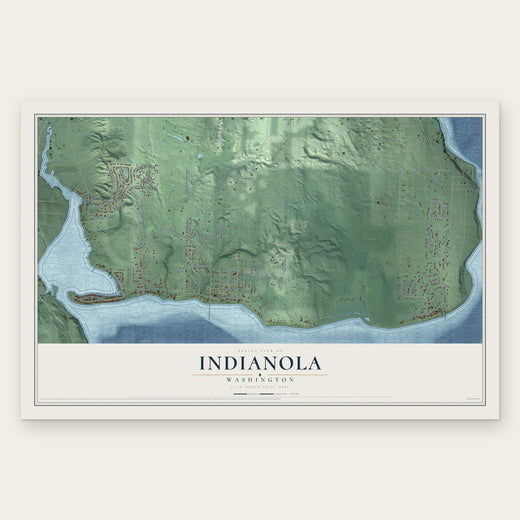 Indianola, Washington map print, the full design