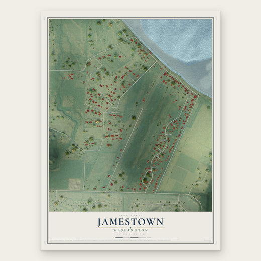 Jamestown, Washington map print, the full design