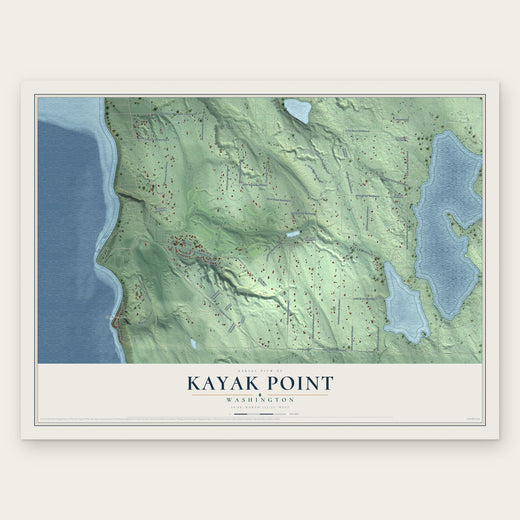 Kayak Point, Washington map print, the full design