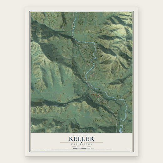 Keller, Washington map print, the full design