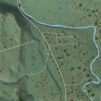 Close-up of the map of Keller, Washington print showing street and building detail