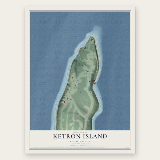 Ketron Island, Washington map print, the full design