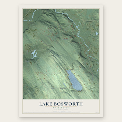 Lake Bosworth, Washington map print, the full design