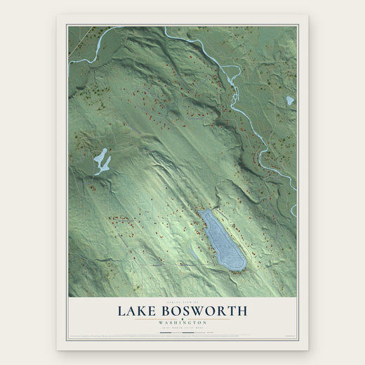 Lake Bosworth, Washington map print, the full design