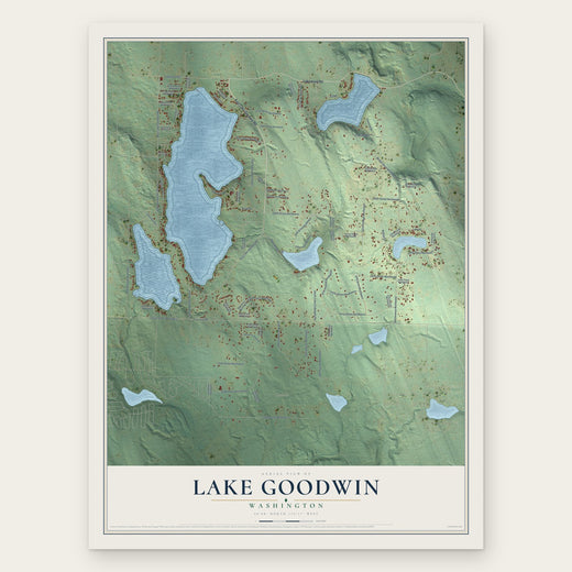 Lake Goodwin, Washington map print, the full design