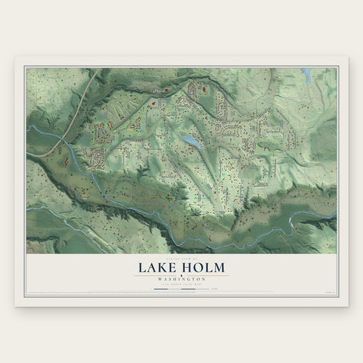 Lake Holm, Washington map print, the full design