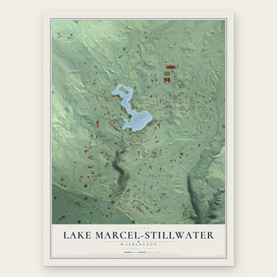 Lake Marcel-Stillwater, Washington map print, the full design