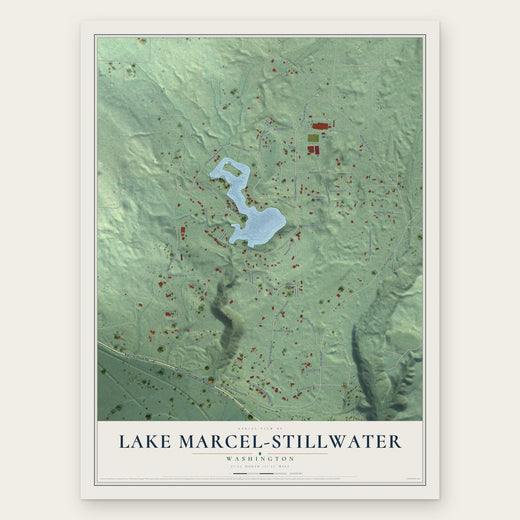 Lake Marcel-Stillwater, Washington map print, the full design