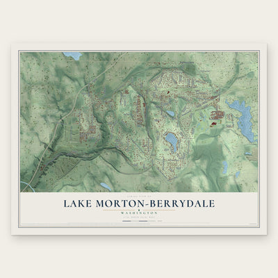 Lake Morton-Berrydale, Washington map print, the full design