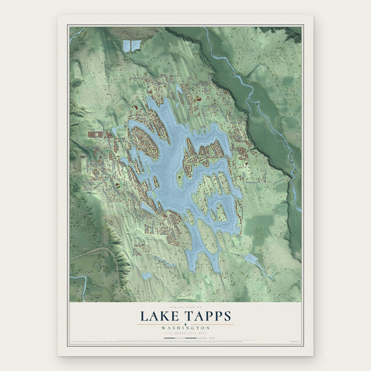 Lake Tapps, Washington map print, the full design